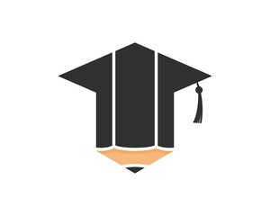 Pencil stripes with graduation hat on the top
