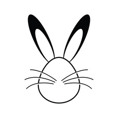 Easter bunny ears icon design isolated on white background