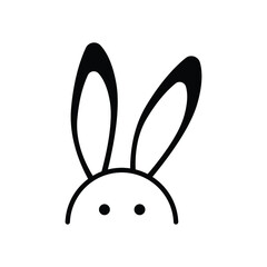 Easter bunny ears icon design isolated on white background