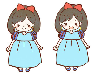 白雪姫の表情違いイラスト