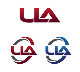 Modern 3 Letters Initial logo Vector Swoosh Red Blue ULA	
