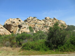 Fototapeta na wymiar rocky view along the way in sardinia italy