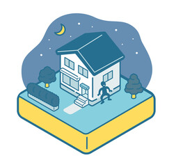 Fototapeta premium A thief is invading a house