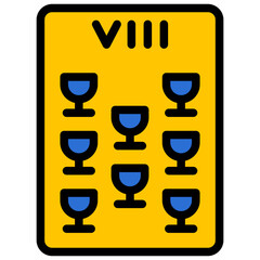 eight of cups filled outline icon