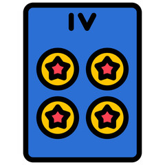 four of pentacles filled outline icon