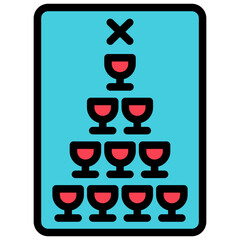 ten of cups filled outline icon