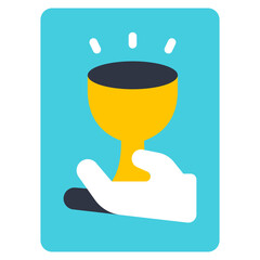 Fototapeta premium ace of cups flat icon
