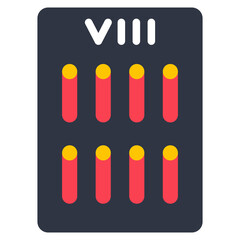 eight of wands flat icon