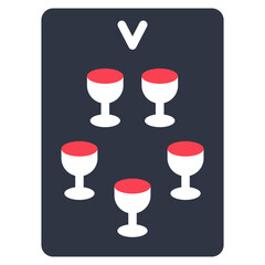 five of cups flat icon