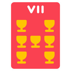 seven of cups flat icon