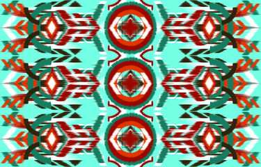Oriental traditional ikat ethnic textile pattern Design for book cover,background,carpet,wallpaper,clothing,wrapping,Batik,fabric,Vector illustration embroidery style.