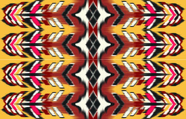 Oriental traditional ikat ethnic textile pattern Design for book cover,background,carpet,wallpaper,clothing,wrapping,Batik,fabric,Vector illustration embroidery style.