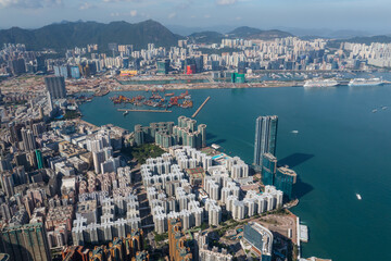 Plakat Aerial view of Hong Kong city