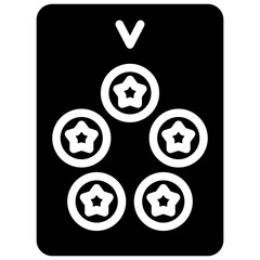 five of pentacles solid icon