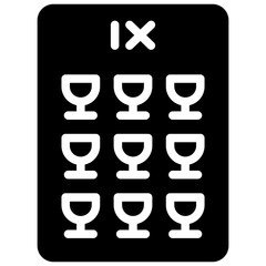 nine of cups solid icon