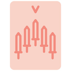 five of swords two tone icon