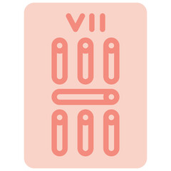 seven of wands two tone icon