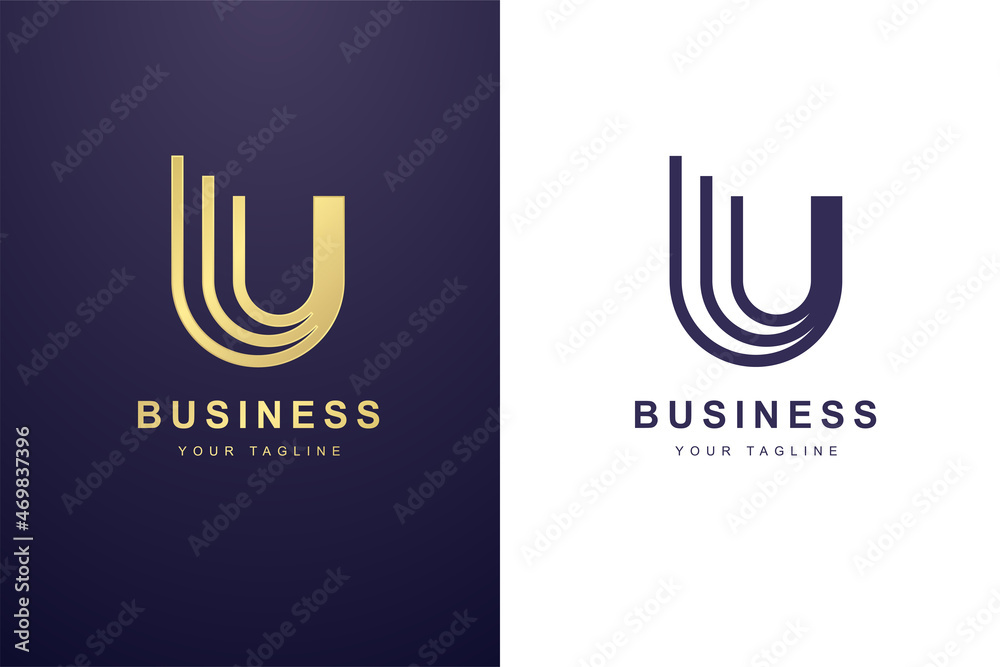 Wall mural Initial Letter U Logo For Business or Media Company - Wall murals