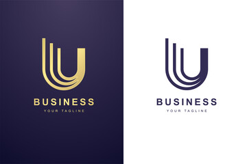 Initial Letter U Logo For Business or Media Company - obrazy, fototapety, plakaty