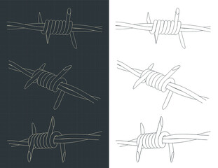 Barbed wire segment close up