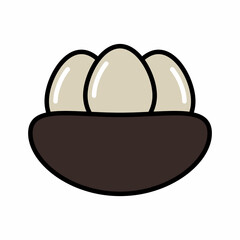 bird nest with eggs vector icon