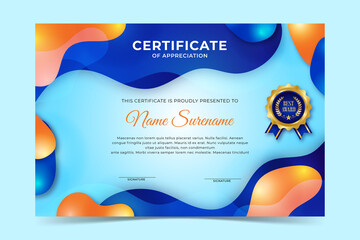 Colorful liquid certificate template design