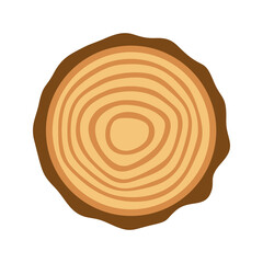 wooden ring trunk flat vector icon