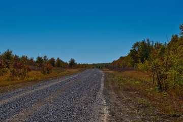 Gravel road in autumn