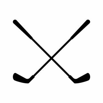 crossed wedge golf club vector icon