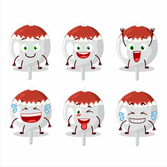 Cartoon character of christmas hat cookies candy with smile expression