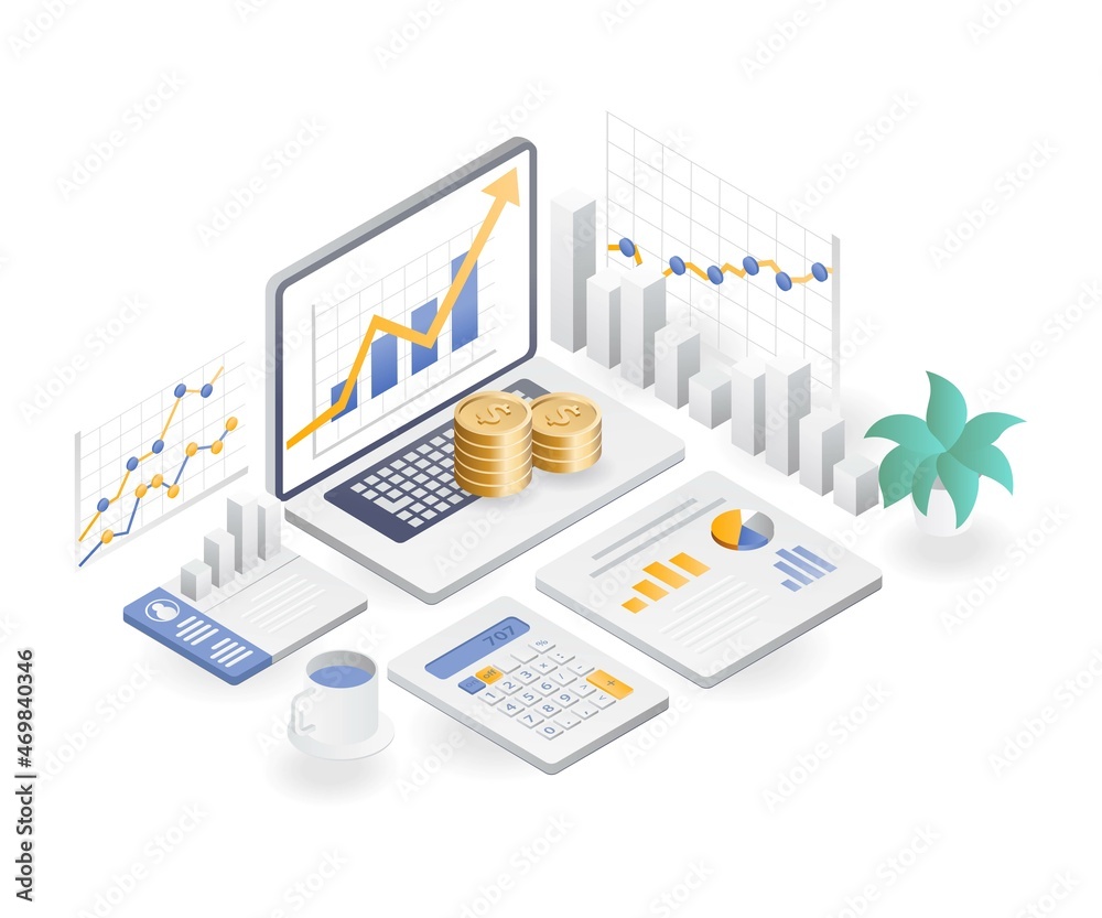 Poster Data analysis of business development and earnings