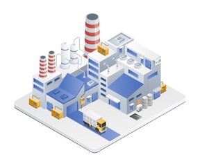 Factory industry with warehouse and production equipment
