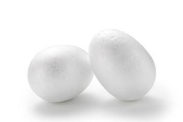 Oval styrofoam ball isolated on white background