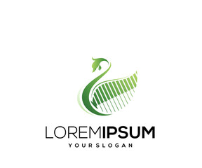 Modern gradient color green goose mascot logo vector