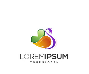 Fototapeta na wymiar Modern gradient color medical swan mascot logo vector