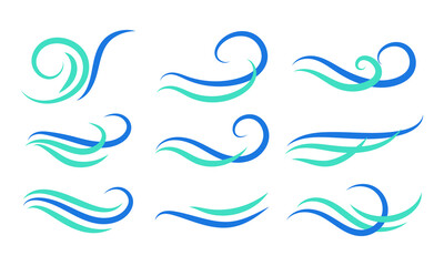 wave and tribal logo, icon and vector
