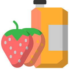 Vector strawberry juice flat icon, food and drink related 64x64 Pixel, whitebackground