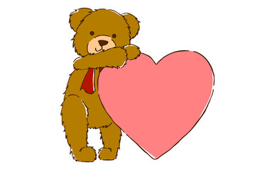 テディベアとハート