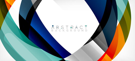 Fototapeta premium Color circle shapes, minimal geometric background. Trendy dynamic composition. Vector Illustration For Wallpaper, Banner, Background, Landing Page