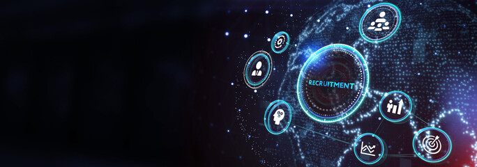 Business, Technology, Internet and network concept. Recruitment career employee interview business HR Human Resources concept. 3d illustration