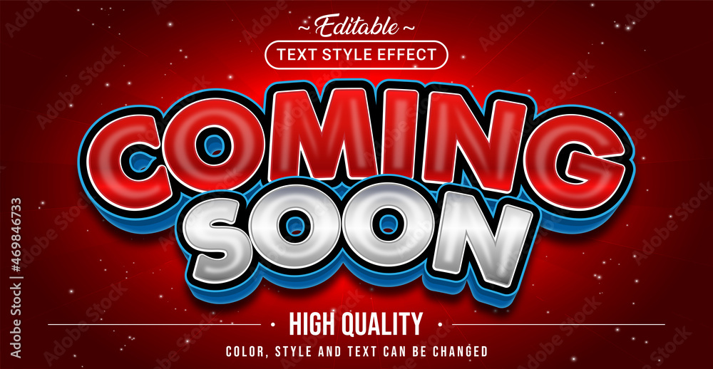 Poster Editable text style effect - Coming Soon text style theme.
