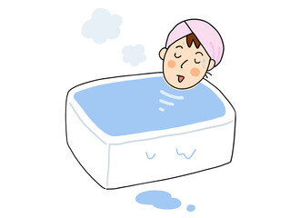 温かいお風呂にゆっくり浸かってリラックスする女の人
