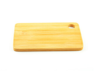 Empty cutting board isolated on a white background.  Used for home or restaurant, food design. Kitchen accessory..