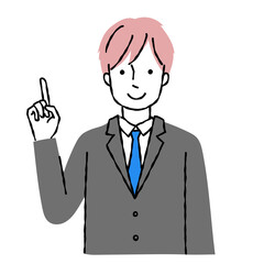 指さしする男性