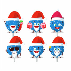 Santa Claus emoticons with snowflake blue candy cartoon character