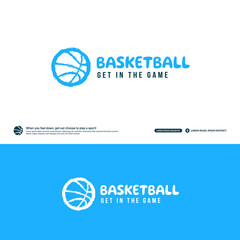 Basketball club logo design template, Basketball tournaments logotype concept. Basketballl team identity isolated on white Background, Abstract sport symbol design vector illustrations