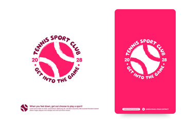 Tennis club logo design template, Tennis tournaments logotype concept.Tennis team identity isolated on white Background, Abstract sport symbol design vector illustrations