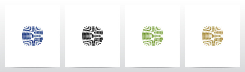 Finger Print Letter Logo Design B