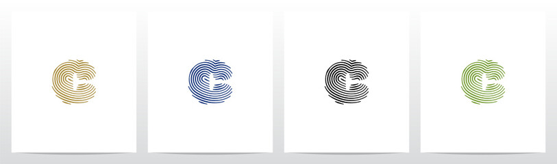 Fototapeta Finger Print Letter Logo Design C obraz