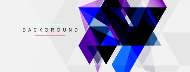 Fototapeta premium Mosaic triangles geometric background. Techno or business concept, pattern for wallpaper, banner, background, landing page